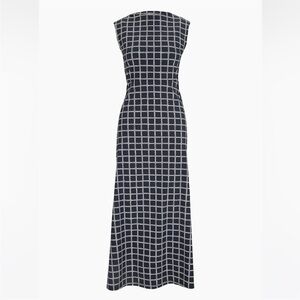 EUC Hill House Black and Cream Grecian Check Sloane Dress